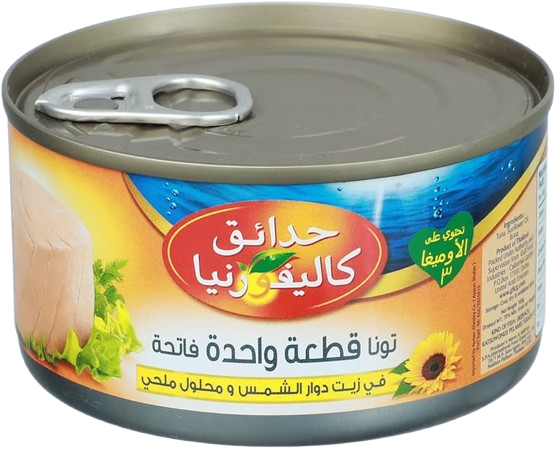 حدائق كاليفورنيا تونا قطعة واحدة فاتحة في زيت دوار الشمس 185 جم